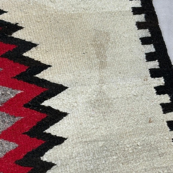 Vintage Navajo Red Mesa Native American Dine Wool Woven Rug‎ Tapestry 1900s - Picture 4 of 7